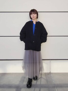 「A part by（アパートバイ）のアイテム（ノーカラーコート）」を使った、ノノカさん（レディース・156cm）の冬コーディネート