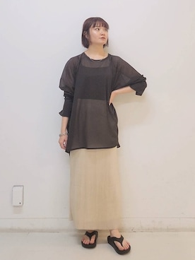 「e/rm」｜「アイテム（アクセサリー）」を使った、ノノカさん（レディース・156cm）の夏コーディネート
