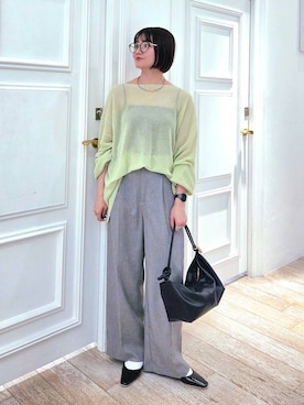 「LOWRYS FARM（ローリーズファーム）のステンレスフープチョーカー 127295（チョーカー、シルバー系）」を使った、ノノカさん（レディース・156cm）の春コーディネート