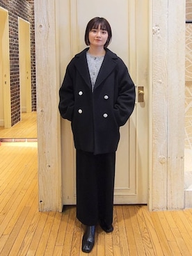 「A part by（アパートバイ）のアイテム（チェスターコート）」を使った、ノノカさん（レディース・156cm）の冬コーディネート