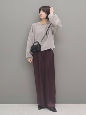 「e/rm（イーアールエム）のアイテム（パンツ）」を使った、ノノカさん（レディース・156cm）の秋コーディネート
