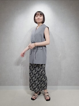 「A part by（アパートバイ）のアイテム（ベスト）」を使った、ノノカさん（レディース・156cm）の夏コーディネート