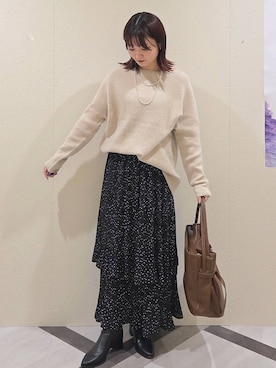 「A part by（アパートバイ）のアイテム（ネックレス）」を使った、ノノカさん（レディース・156cm）の秋コーディネート