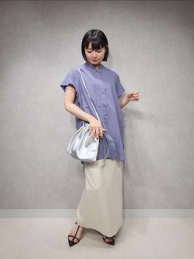 「A part by（アパートバイ）のクロスフラットサンダル（サンダル）」を使った、ノノカさん（レディース・156cm）の夏コーディネート