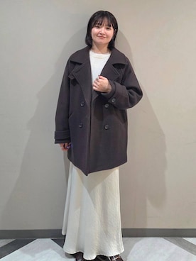 「アイテム（ピーコート）」を使った、ノノカさん（レディース・156cm）の秋コーディネート