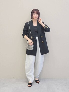 「e/rm（イーアールエム）のアイテム（スウェットパンツ）」を使った、ノノカさん（レディース・156cm）の冬コーディネート