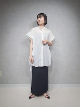 「A part by（アパートバイ）のクロスフラットサンダル（サンダル）」を使った、ノノカさん（レディース・156cm）の夏コーディネート