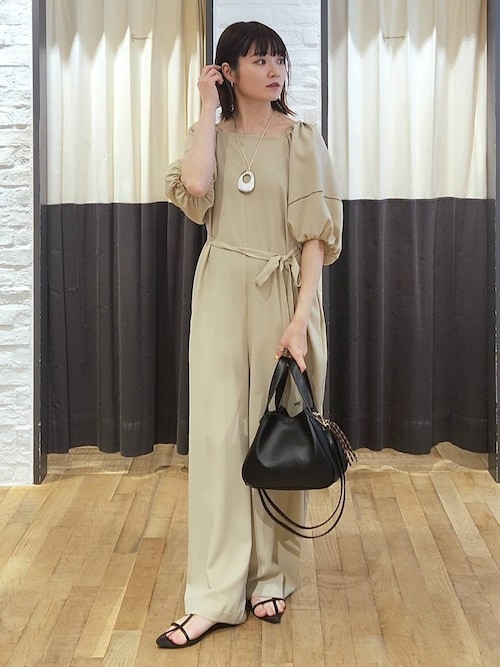 ★未使用級★Deuxieme Classeリネンサロペット 茶 ☆未使用級☆Deuxieme Classeリネンサロペット 茶