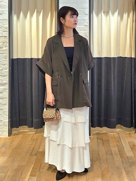 「A part by（アパートバイ）のネックカフ（ネックレス）」を使った、ノノカさん（レディース・156cm）の夏コーディネート