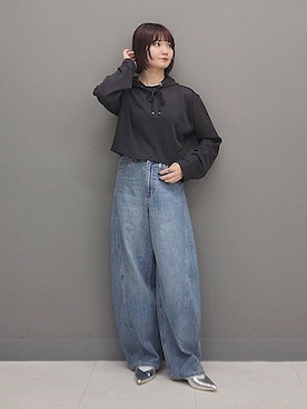 「e/rm」｜「アイテム（アクセサリー）」を使った、ノノカさん（レディース・156cm）の秋コーディネート