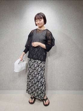 「ミニボブ」｜「アイテム（ハンドバッグ）」を使った、ノノカさん（レディース・156cm）の夏コーディネート