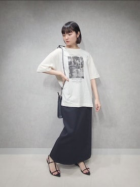 「A part by（アパートバイ）のクロスフラットサンダル（サンダル）」を使った、ノノカさん（レディース・156cm）の夏コーディネート