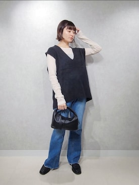 「アパートバイローリーズ」｜「アイテム（ローファー）」を使った、ノノカさん（レディース・156cm）の秋コーディネート