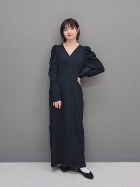 「e/rm」｜「アイテム（ワンピース/ドレス）」を使った、ノノカさん（レディース・156cm）の冬コーディネート