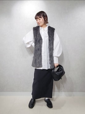 「アパートバイローリーズ」｜「アイテム（ローファー）」を使った、ノノカさん（レディース・156cm）の秋コーディネート