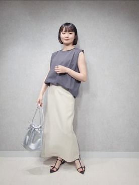「A part by（アパートバイ）のクロスフラットサンダル（サンダル）」を使った、ノノカさん（レディース・156cm）の夏コーディネート