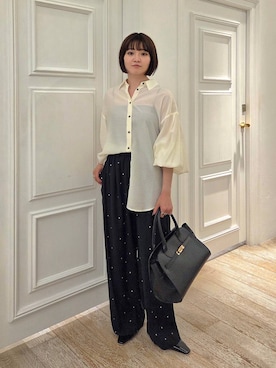 「A part by（アパートバイ）の【セレクト】AULENTTI_ベルトバッグ（ショルダーバッグ、ブラック系）」を使った、ノノカさん（レディース・156cm）の春コーディネート