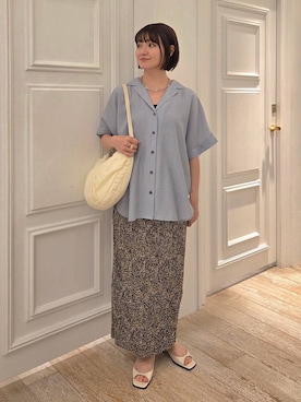 「LOWRYS FARM（ローリーズファーム）のステンレスフープチョーカー 127295（チョーカー、シルバー系）」を使った、ノノカさん（レディース・156cm）の春コーディネート