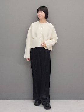 「e/rm（イーアールエム）のアイテム（パンツ）」を使った、ノノカさん（レディース・156cm）の秋コーディネート