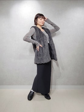 「アパートバイローリーズ」｜「アイテム（ローファー）」を使った、ノノカさん（レディース・156cm）の秋コーディネート