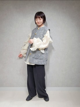 「アパートバイローリーズ」｜「アイテム（ローファー）」を使った、ノノカさん（レディース・156cm）の夏コーディネート