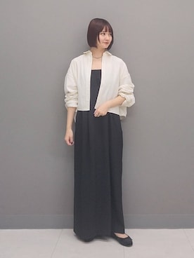 「e/rm」｜「アイテム（ワンピース/ドレス）」を使った、ノノカさん（レディース・156cm）の秋コーディネート