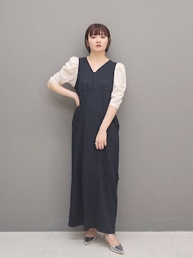 「e/rm」｜「アイテム（ワンピース/ドレス）」を使った、ノノカさん（レディース・156cm）の春コーディネート