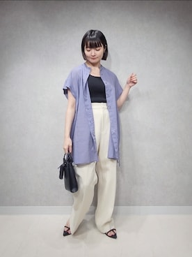 「A part by（アパートバイ）のクロスフラットサンダル（サンダル）」を使った、ノノカさん（レディース・156cm）の夏コーディネート