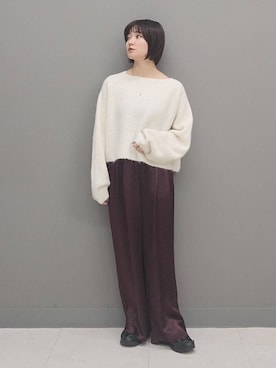 「e/rm（イーアールエム）のアイテム（パンツ）」を使った、ノノカさん（レディース・156cm）の秋コーディネート