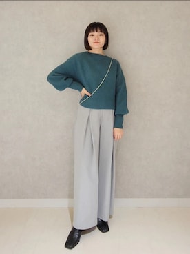 「アパートバイローリーズ」｜「アイテム（アクセサリー）」を使った、ノノカさん（レディース・156cm）の秋コーディネート