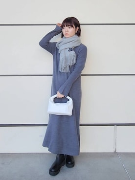 「A part by（アパートバイ）のアイテム（ハンドバッグ）」を使った、ノノカさん（レディース・156cm）の冬コーディネート