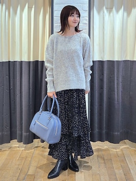 「A part by（アパートバイ）のシャギーニットプルオーバー（ニット/セーター）」を使った、ノノカさん（レディース・156cm）の秋コーディネート