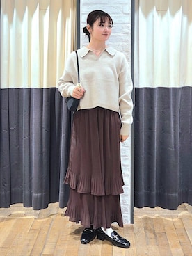 「アイテム（シュシュ）」を使った、ノノカさん（レディース・156cm・20代）の秋コーディネート