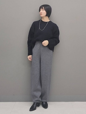 「e/rm（イーアールエム）のアイテム（パンツ）」を使った、ノノカさん（レディース・156cm）の秋コーディネート