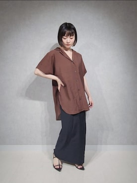 「A part by（アパートバイ）のクロスフラットサンダル（サンダル）」を使った、ノノカさん（レディース・156cm）の夏コーディネート