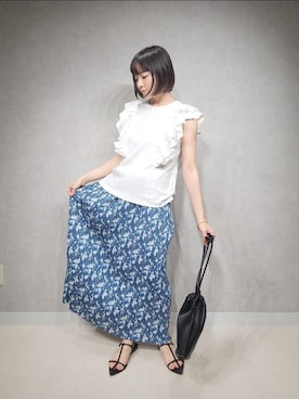 「A part by（アパートバイ）のクロスフラットサンダル（サンダル）」を使った、ノノカさん（レディース・156cm）の夏コーディネート