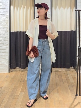 「骨格ストレート」｜ノノカさん（レディース・156cm・20代）の夏コーディネート