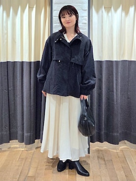 「SNAP_apart by lowrys」｜「アイテム（ブルゾン）」を使った、ノノカさん（レディース・156cm）の秋コーディネート