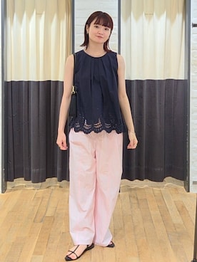 「骨格ストレート」｜「アイテム（サンダル）」を使った、ノノカさん（レディース・156cm・20代）の夏コーディネート