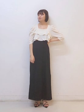 「e/rm」｜「アイテム（ワンピース/ドレス）」を使った、ノノカさん（レディース・156cm）の春コーディネート