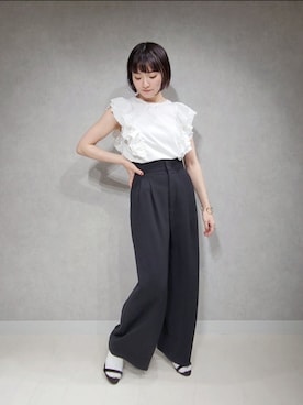「ミニボブ」｜「アイテム（アクセサリー）」を使った、ノノカさん（レディース・156cm）の夏コーディネート