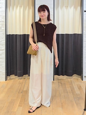 「着痩せ」｜「アイテム（アクセサリー）」を使った、ノノカさん（レディース・156cm）の夏コーディネート