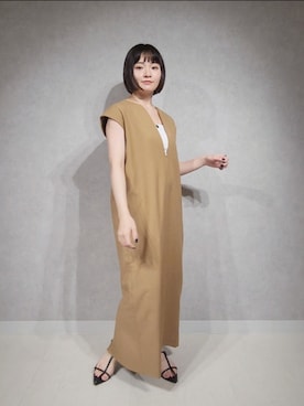 「A part by（アパートバイ）のクロスフラットサンダル（サンダル）」を使った、ノノカさん（レディース・156cm）の夏コーディネート