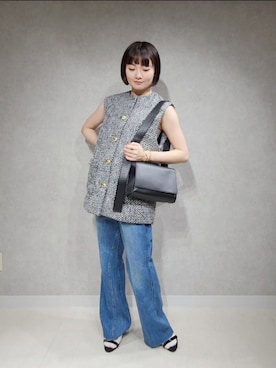 「A part by（アパートバイ）のアイテム（ベスト）」を使った、ノノカさん（レディース・156cm）の夏コーディネート