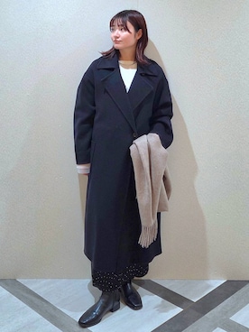 「アイテム（ステンカラーコート）」を使った、ノノカさん（レディース・156cm・20代）の秋コーディネート