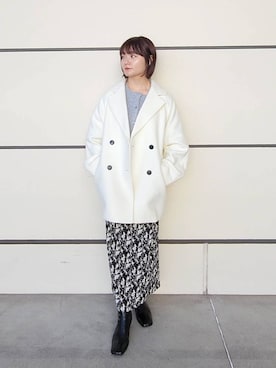 「A part by（アパートバイ）のアイテム（チェスターコート）」を使った、ノノカさん（レディース・156cm）の冬コーディネート