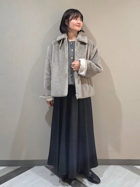 「SNAP_apart by lowrys」｜「アイテム（ジャケット/アウター）」を使った、ノノカさん（レディース・156cm）の冬コーディネート