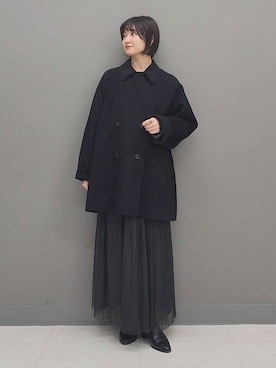 「A part by（アパートバイ）のアイテム（その他アウター）」を使った、ノノカさん（レディース・156cm）の冬コーディネート