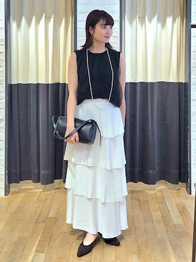 「アイテム（パンプス）」を使った、ノノカさん（レディース・156cm）の夏コーディネート