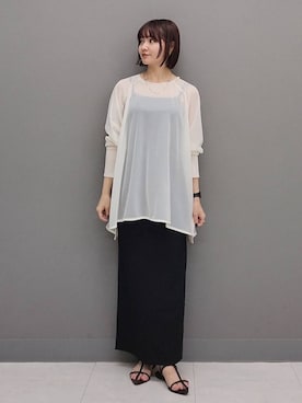 「e/rm」｜「アイテム（アクセサリー）」を使った、ノノカさん（レディース・156cm）の秋コーディネート